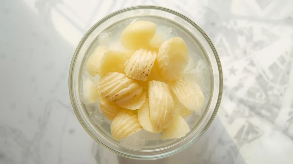 soak crinkle fries soak crinkle fries