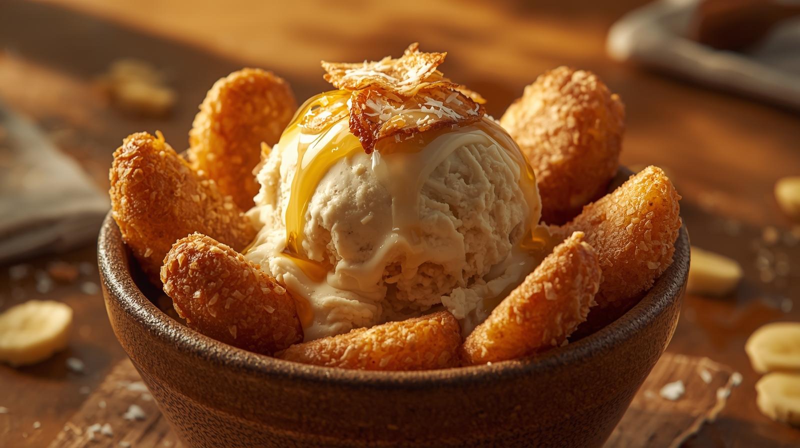Banana fried ice cream